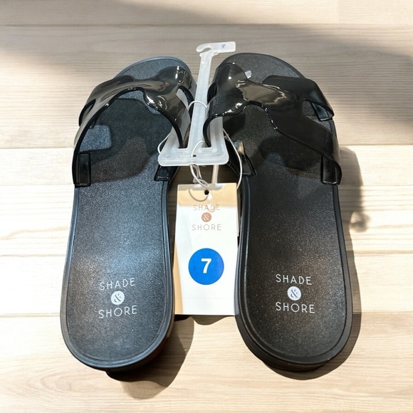 Shade & Shore Women’s Black Slide Sandals – Size 7 – NWT - Picture 5 of 6
